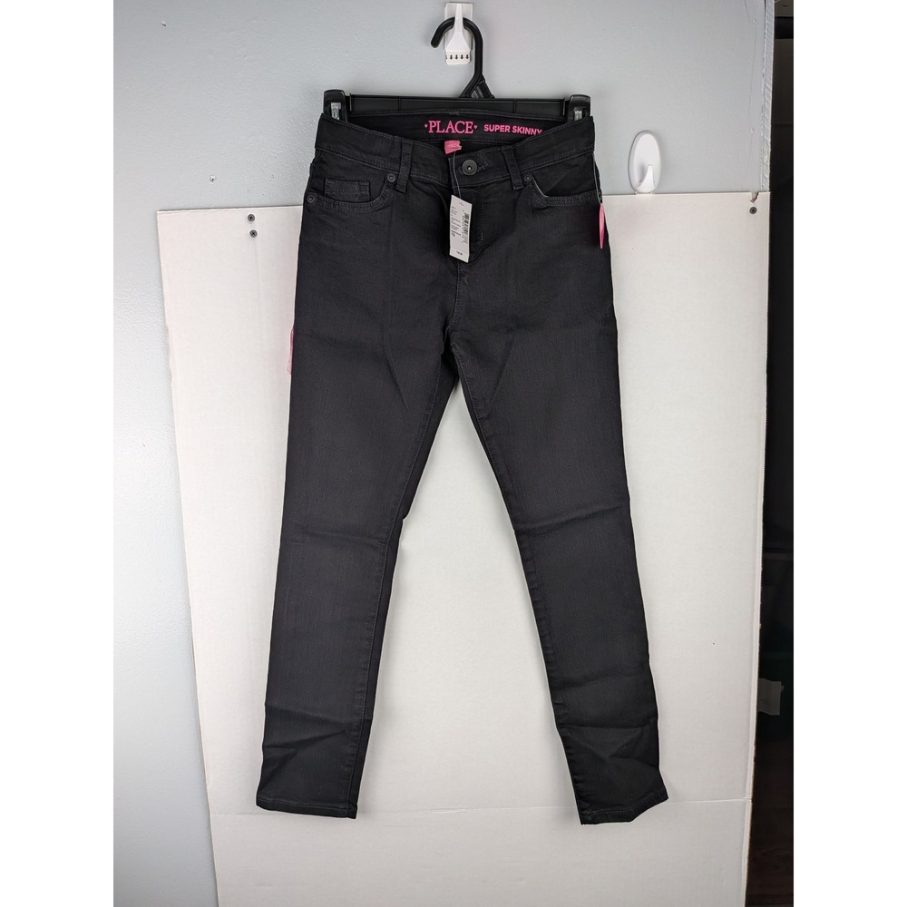 The Childrens Place Girls Super Skinny Jeans Black Wash Size 10 NWT